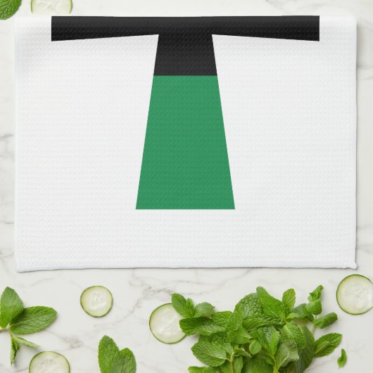 Rood, zwart en groen Ankh Theedoek (Gevouwen)