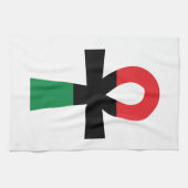 Rood, zwart en groen Ankh Theedoek (Horizontaal)
