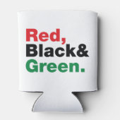 Rood, zwart en groen. blikjeskoeler (Achterkant)