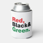Rood, zwart en groen. blikjeskoeler (Blikje Achterkant)