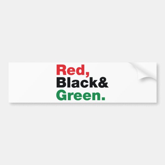 Rood, zwart en groen. bumpersticker (Voorkant)