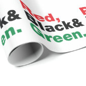 Rood, zwart en groen. cadeaupapier (Rol Hoek)