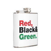 Rood, zwart en groen. heupfles (Rechts)