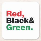 Rood, zwart en groen. kartonnen onderzetters (Voorkant)