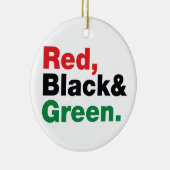 Rood, zwart en groen. keramisch ornament (Rechts)