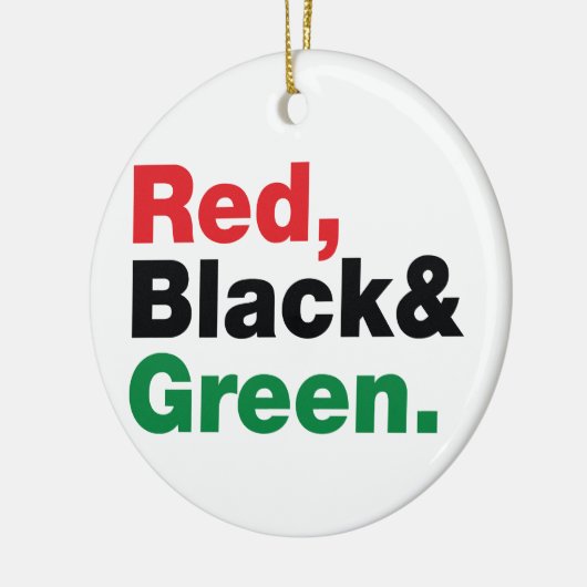 Rood, zwart en groen. keramisch ornament (Links)