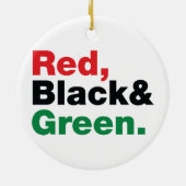 Rood, zwart en groen. keramisch ornament (Achterkant)