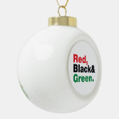 Rood, zwart en groen. keramische bal ornament (Links)