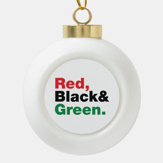 Rood, zwart en groen. keramische bal ornament (Voorkant)