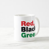 Rood, zwart en groen. koffiemok (Voorkant rechts)