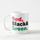 Rood, zwart en groen. koffiemok (Links)