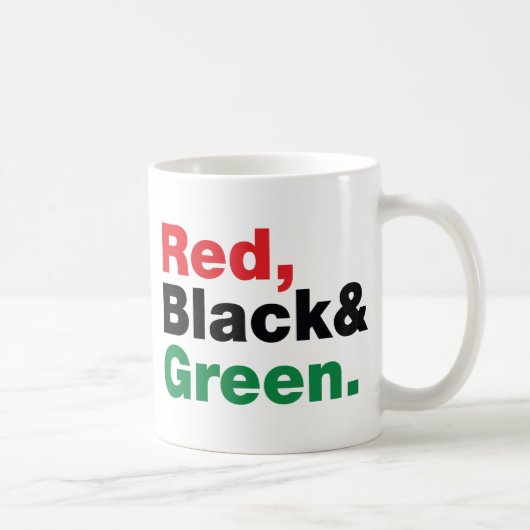 Rood, zwart en groen. koffiemok (Rechts)