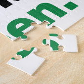 Rood, zwart en groen. legpuzzel (Zijkant)
