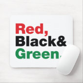 Rood, zwart en groen. muismat (Met muis)