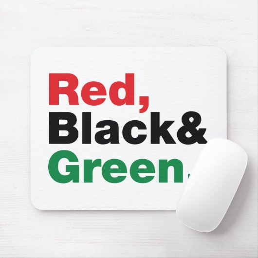 Rood, zwart en groen. muismat (Met muis)