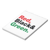 Rood, zwart en groen. notitieblok (Linkerzijde)