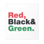 Rood, zwart en groen. notitieblok (Voorkant)