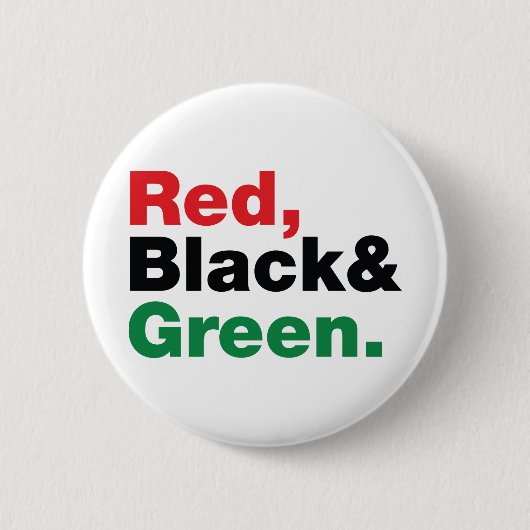 Rood, zwart en groen. ronde button 5,7 cm (Voorkant)