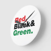 Rood, zwart en groen. ronde klok (Hoek)
