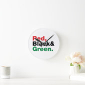 Rood, zwart en groen. ronde klok (Huis)