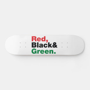 Rood, zwart en groen. skateboard