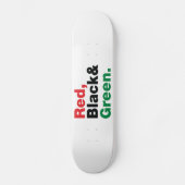 Rood, zwart en groen. skateboard (Voorkant)