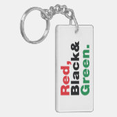 Rood, zwart en groen. sleutelhanger (Voorkant Links)