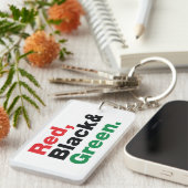 Rood, zwart en groen. sleutelhanger (Voorkant Rechts)