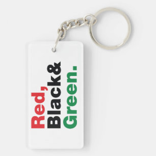Rood, zwart en groen. sleutelhanger