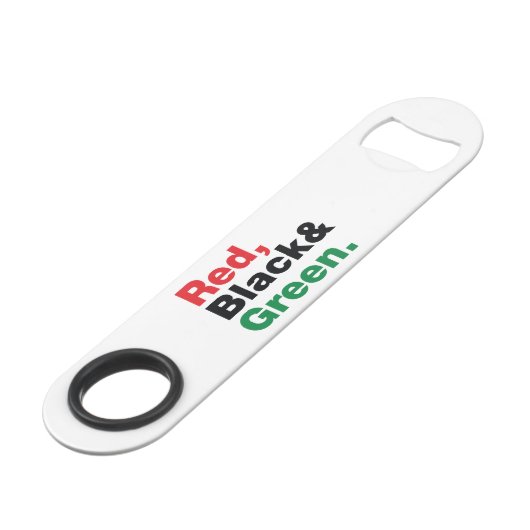 Rood, zwart en groen. speed flessenopener (Voorkant Gekanteld)