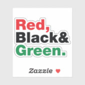 Rood, zwart en groen. sticker (Vel)