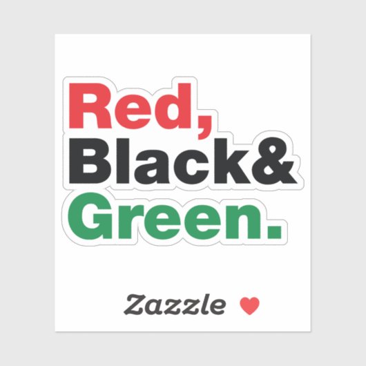 Rood, zwart en groen. sticker (Vel)