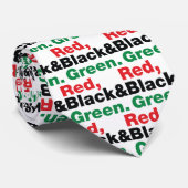 Rood, zwart en groen. stropdas (Opgerold)