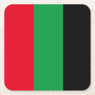 Rood, zwart en groen symbool van eenheid en bevrij kartonnen onderzetters