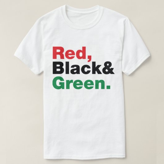 Rood, zwart en groen. t-shirt (Design voorkant)