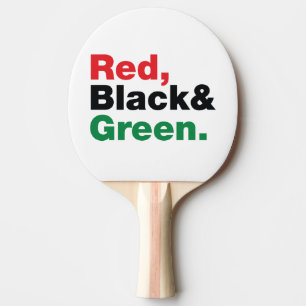 Rood, zwart en groen. tafeltennisbatje