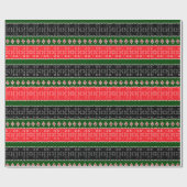 Rood zwart en groen tribal inpakpapier (Vlak)