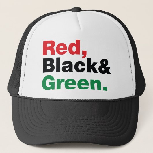 Rood, zwart en groen. trucker pet (Voorkant)