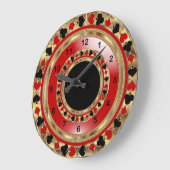 Rood, zwart en metalen goudpoeder grote klok (Hoek)