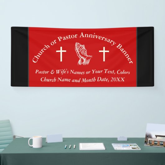 Rood, Zwart en Off White, aangepaste kerkbanners Spandoek (Beurs)