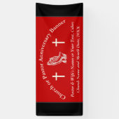 Rood, Zwart en Off White, aangepaste kerkbanners Spandoek (Verticaal)