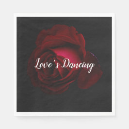 Rood, zwart en roos servet