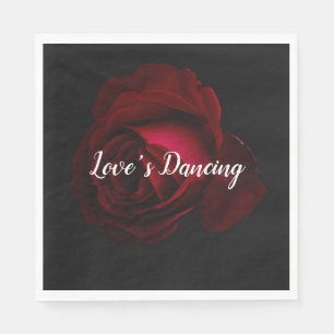 Rood, zwart en roos servet