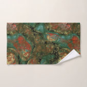 Rood, zwart en turquoise steen Abstract Bad Handdoek (Handdoek)