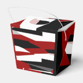 Rood zwart en wit abstract bedankdoosjes (Achterkant)
