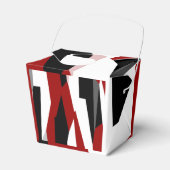 Rood zwart en wit abstract bedankdoosjes (Voorkant Zijde)