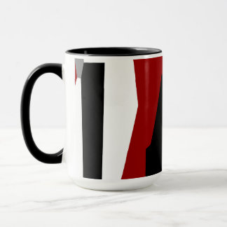 Rood zwart en wit abstract mok