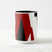 Rood zwart en wit abstract   mok (Midden)