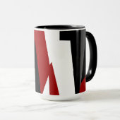 Rood zwart en wit abstract   mok (Voorkant rechts)