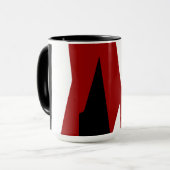 Rood zwart en wit abstract   mok (Voorkant links)